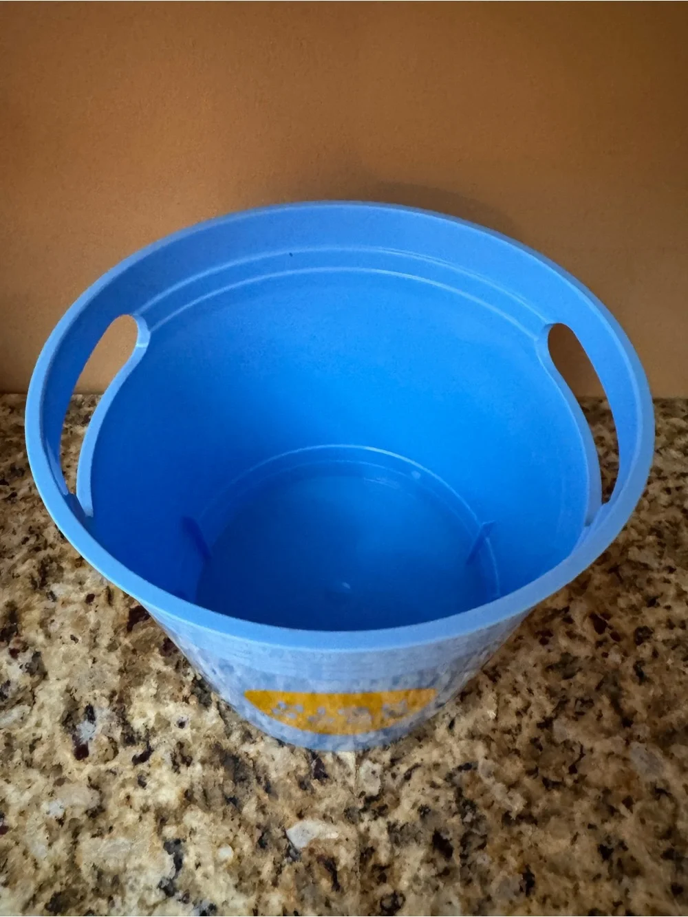 High Noon Plastic Blue Ice Bucket with Yellow Logo